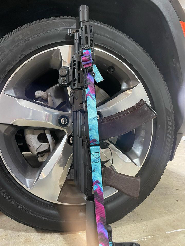 Blue purple smoke print